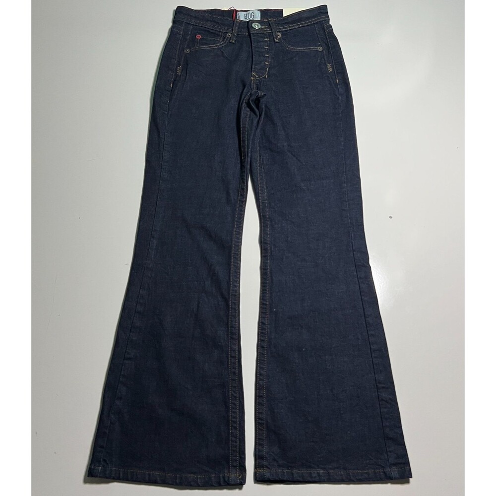 BDG Urban Outfitters Teo Relaxed Flare Jeans 26x32 Low Rise Dark Rinse NWT